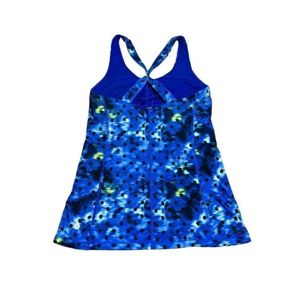 Lululemon Blue Polka Dot Sports Bra Tank Top Yoga Top Small - Picture 2 of 2